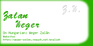 zalan weger business card